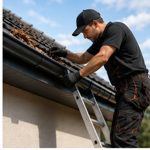 Gouttière zinc sur maison