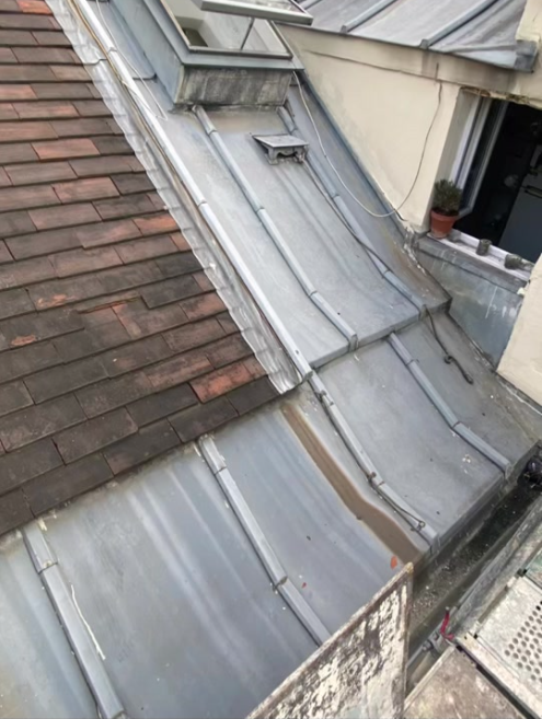 Rénovation d’une toiture en tuiles et zinc avec remplacement de Velux